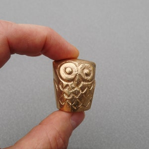Mini brass owl figurine vintage owl statuette collectible owl miniature small metal owl bird collection