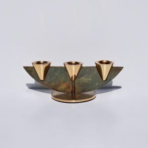 Vintage candle stick holder for three candles Italian design Antonella Caprio Saviato candleholder