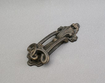 Vintage Cast Iron Door Knocker: Ornate Victorian Front Door Decor