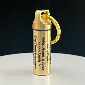 LDS Oil Vial: Custom Engraved w/ Priesthood Line of Authority -or- Your Custom Text!