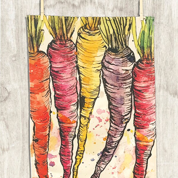 Colourful Carrots Tea Towel