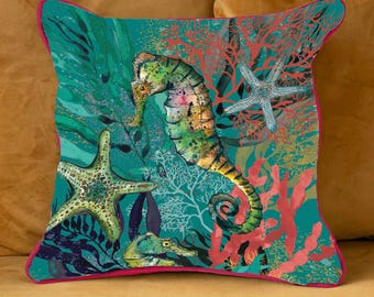 Seahorse & Starfish Cushion Cover  (CU0063)