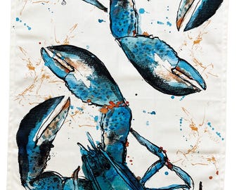 Blue Lobster Tea Towel  (T0021)