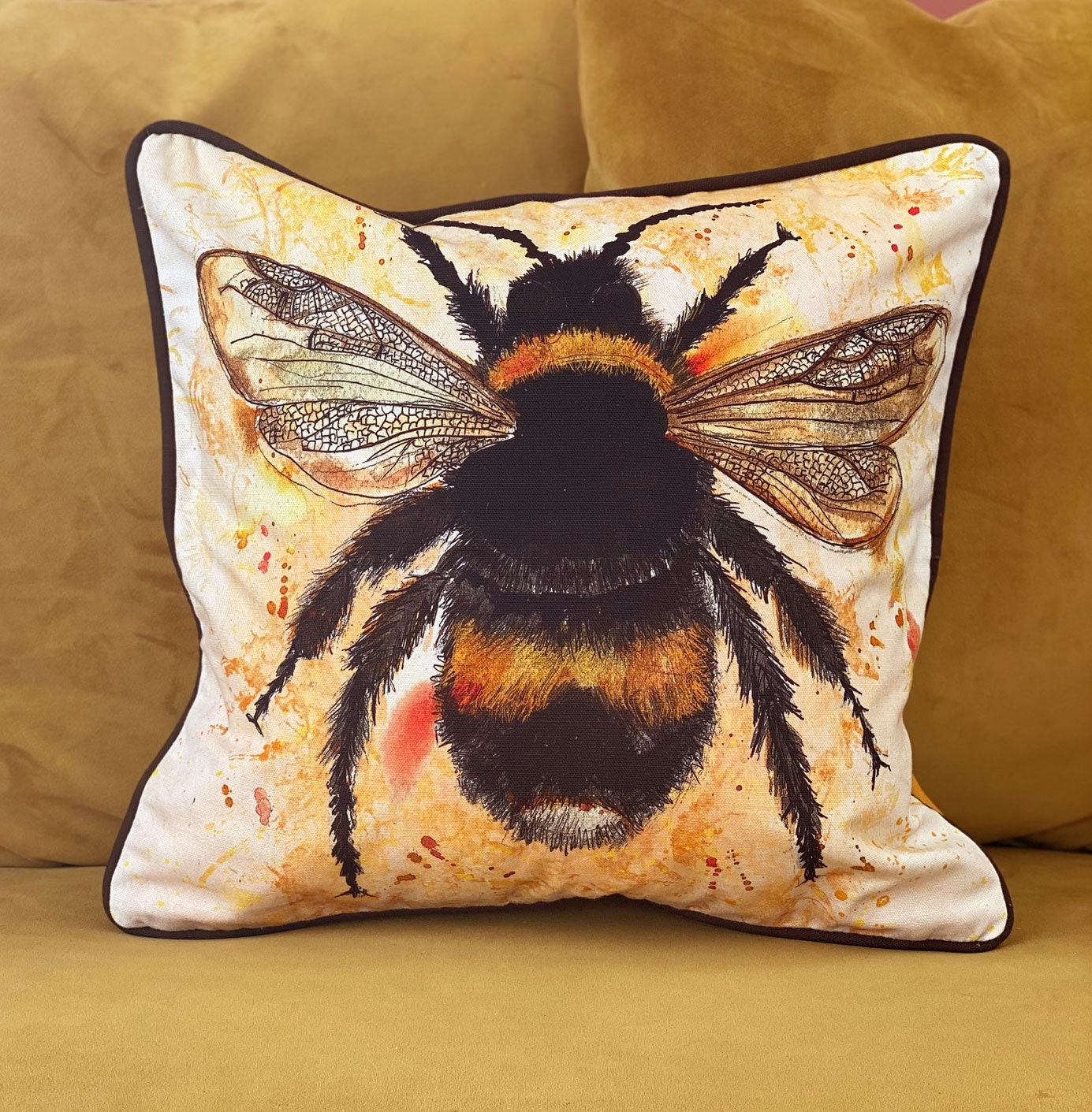 Bee Cushion Cover Etsy UK