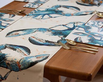 Blue Lobster Table Runner  (TR0014)