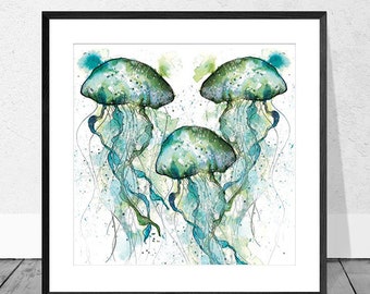 Jellyfish art print