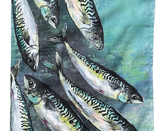Mackerel Shoal Tea Towel  (T0050)