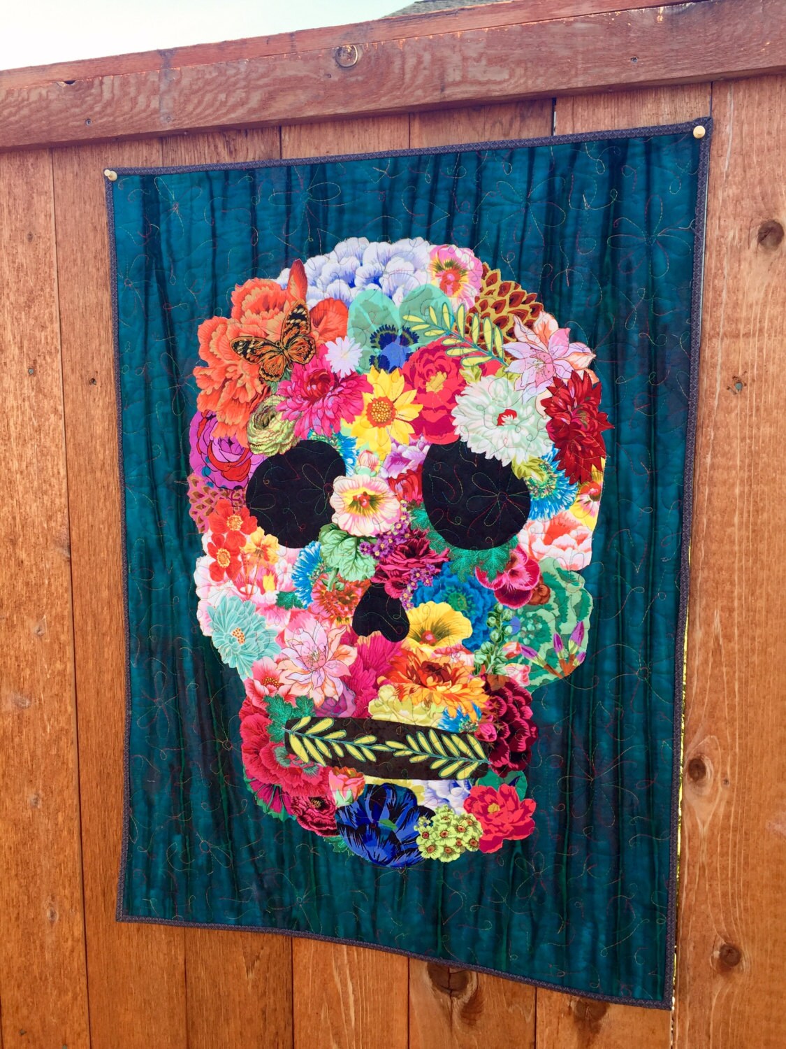 Sugar skull quilt pattern/skull art quilt pattern Etsy