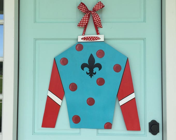 Ky Derby Jockey Silk Ky Derby Door Hanger Ky Derby Wreath Etsy