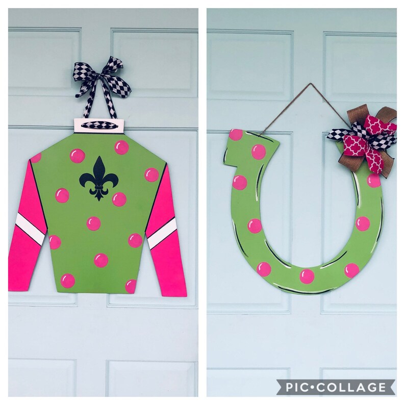 Derby Horseshoe Door Hanger Ky Derby Horseshoe Kentucky Etsy