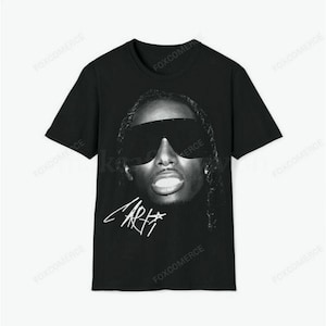 Camiseta rara de Playboi Carti, homenaje al rap, camiseta urbana extragrande con gráficos
