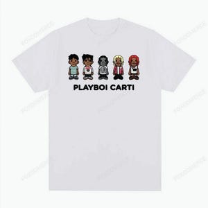 T-shirt Playboi Carti style skateboard vintage en coton streetwear unisexe