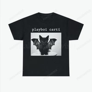 Camiseta Playboi Carti Meme Cat – Camiseta engraçada da turnê de rap estilo vintage