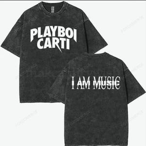 ICH BIN MUSIK 2025 Shirt Playboi Carti Vintage Washed Album Oversized Tee