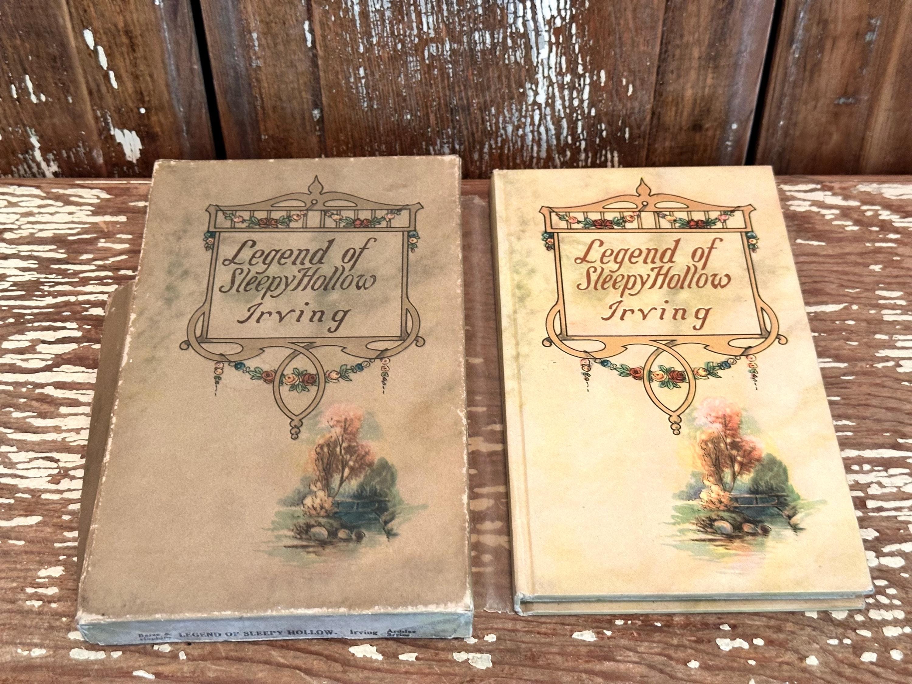 RARE Antique Legend of Sleepy Hollow book,Ardsley Series,Washington Irving,original box,early 1900s,victorian,classic literature