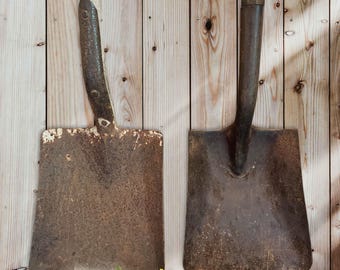 Antique  rusty shovel head,PICK ONE,no handle,garden,outdoor tool,rustic,old tool,garden art,salvage,steampunk,industrial,squared