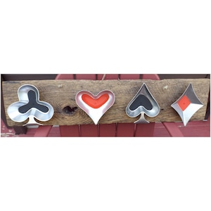 Poker sign,man cave sign,poker decor,poker snack dishes,32&quot; long,Rustic poker sign,decor,vintage barn wood,man cave decor,game room,office