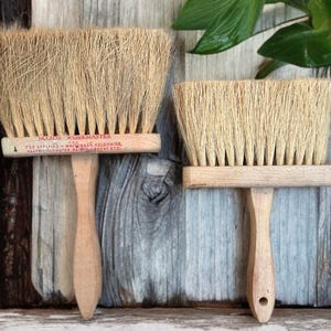 Light Wood handle paint brush,wallpaper brush,thick bristles,10&quot; and 12&quot; long,distressed,old paint brush,shabby chic decor,Price for One