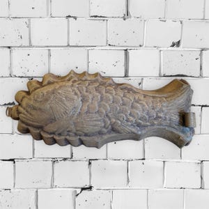 Große rostige Metall Fischform,33 cm Metallfisch,Wanddekor,Küchendekor,Mannhöhlendekor,Jelloform,Kuchenform,antiker Fischdekor,angelaufen,Patina