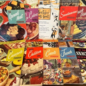 Recipe book pamphlet bundle,lot,cookbook bundle,booklets,1950s,set of 10,Culinary Arts Institute,vintage cookbooks,old fashioned cooking