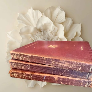 Encyclopedia Britannica,1922,New Volumes,Twelfth Edition,set of 3,soft burgundy leather covers,Cambridge Issue,gold lettering,distressed