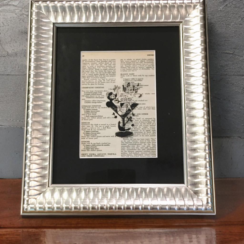 Silver Art Deco framed vintage Dictionary Page,Joy of Cooking 1973,cocktails,happy hour, 8 x 10,kitchen wall decor,kitchen decor,cookbook