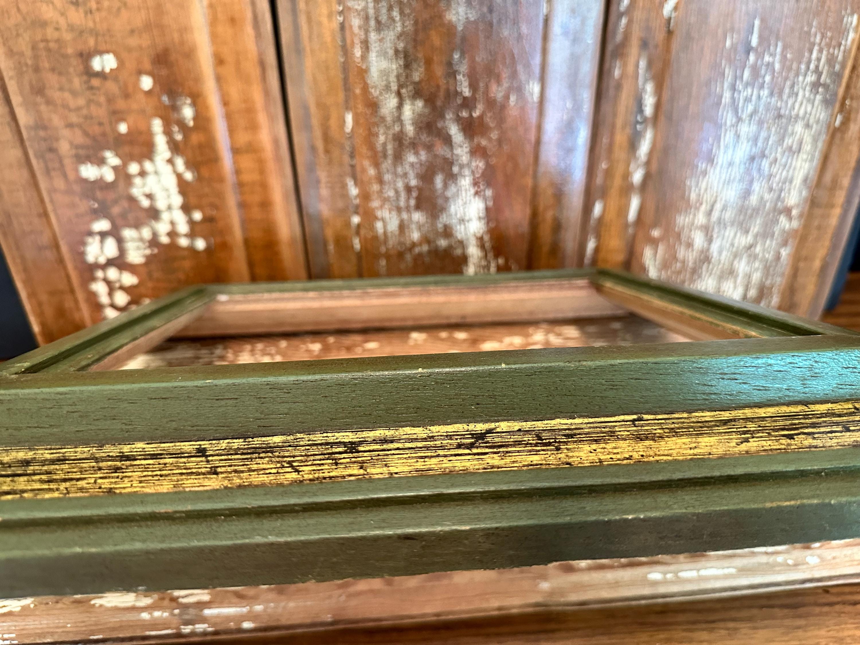 ZXT-parts Cornice In Legno Verde 25,9x25,9 Cm – Vetro Temperato, Apertura Opaca 15x15 Cm, Da Tavolo O Parete