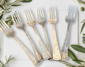 アンティーク AVON シルバープレート ペストリーフォーク 6 1/8 インチ