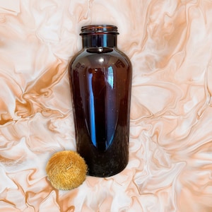 Old brown bottle,jar,wide mouth,antique brown bottles,12” tall brown bottle,flower vase,foggy,1920s,laundry room decor,Owens glass