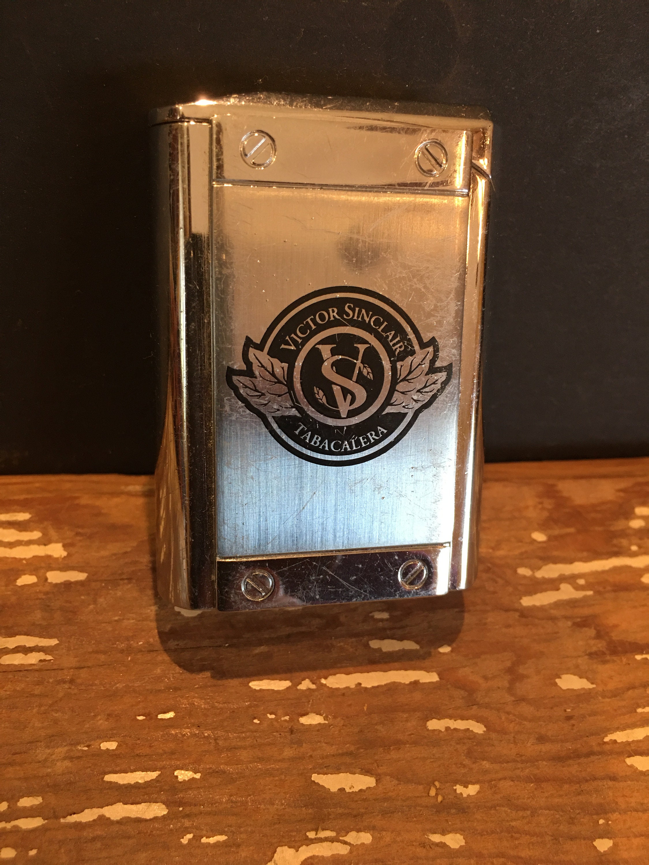 Chrome Victor Sinclair Triple Torch Cigarette Lighter,silver Tone