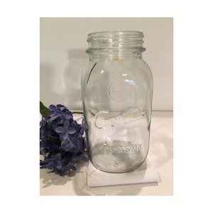 Samco 純正メイソンジャー、透明クォートスクエアジャー、キャニングジャー、1970年代、メイソンジャー、透明ガラス、蓋なし、食品保存、クラフトジャー、キッチン収納、