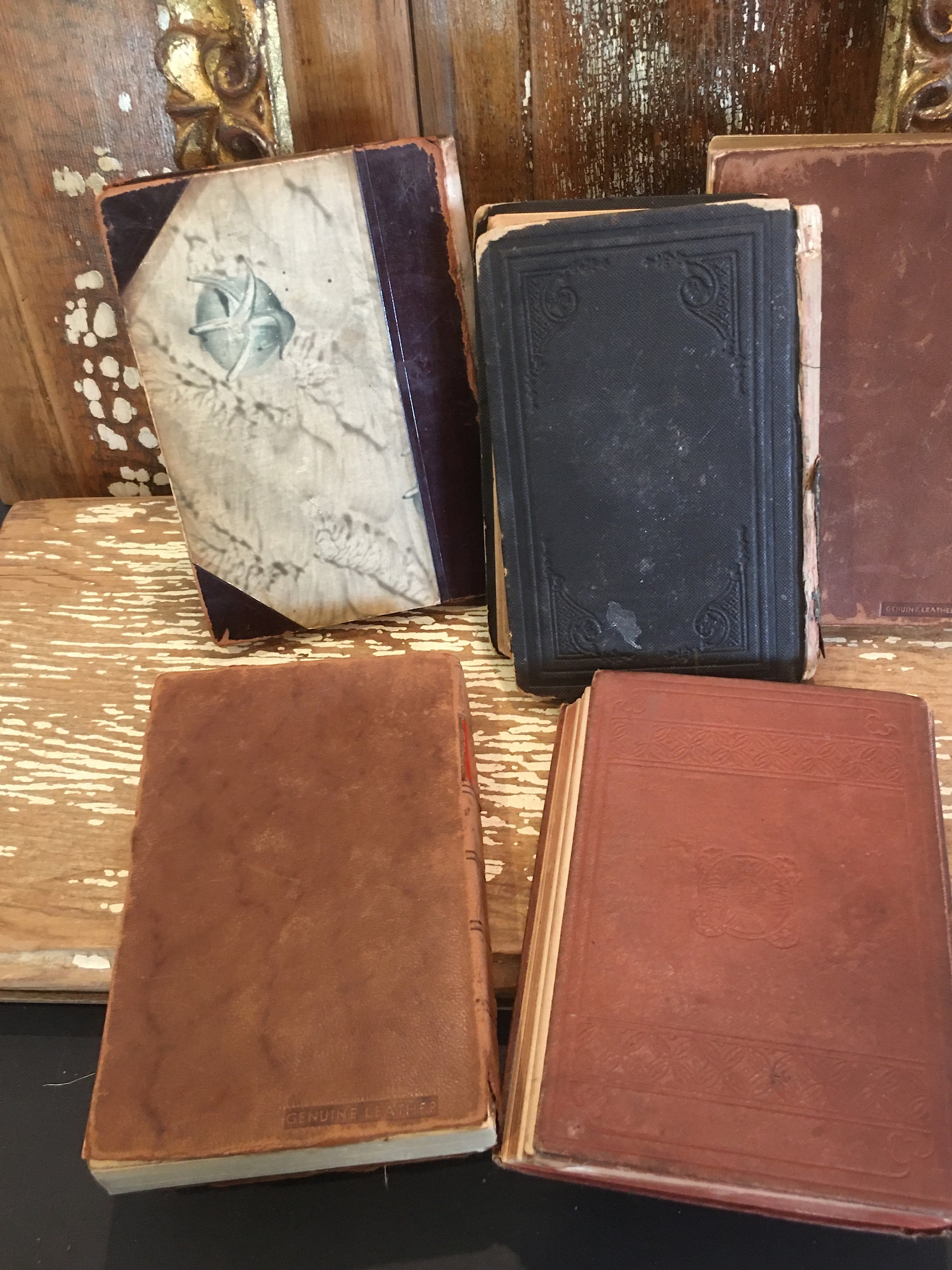 Antique brown leather book bundle for decorationPlatoBritish Etsy