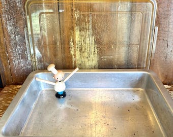 Rema Aluminium Air Bake isolierte Vintage Kuchenform, 13x9, mit Deckel, Vintage Backen,Backformen,Bäckergeschenk,Bäckereidekor,Lasagne-Pfanne,Brownies