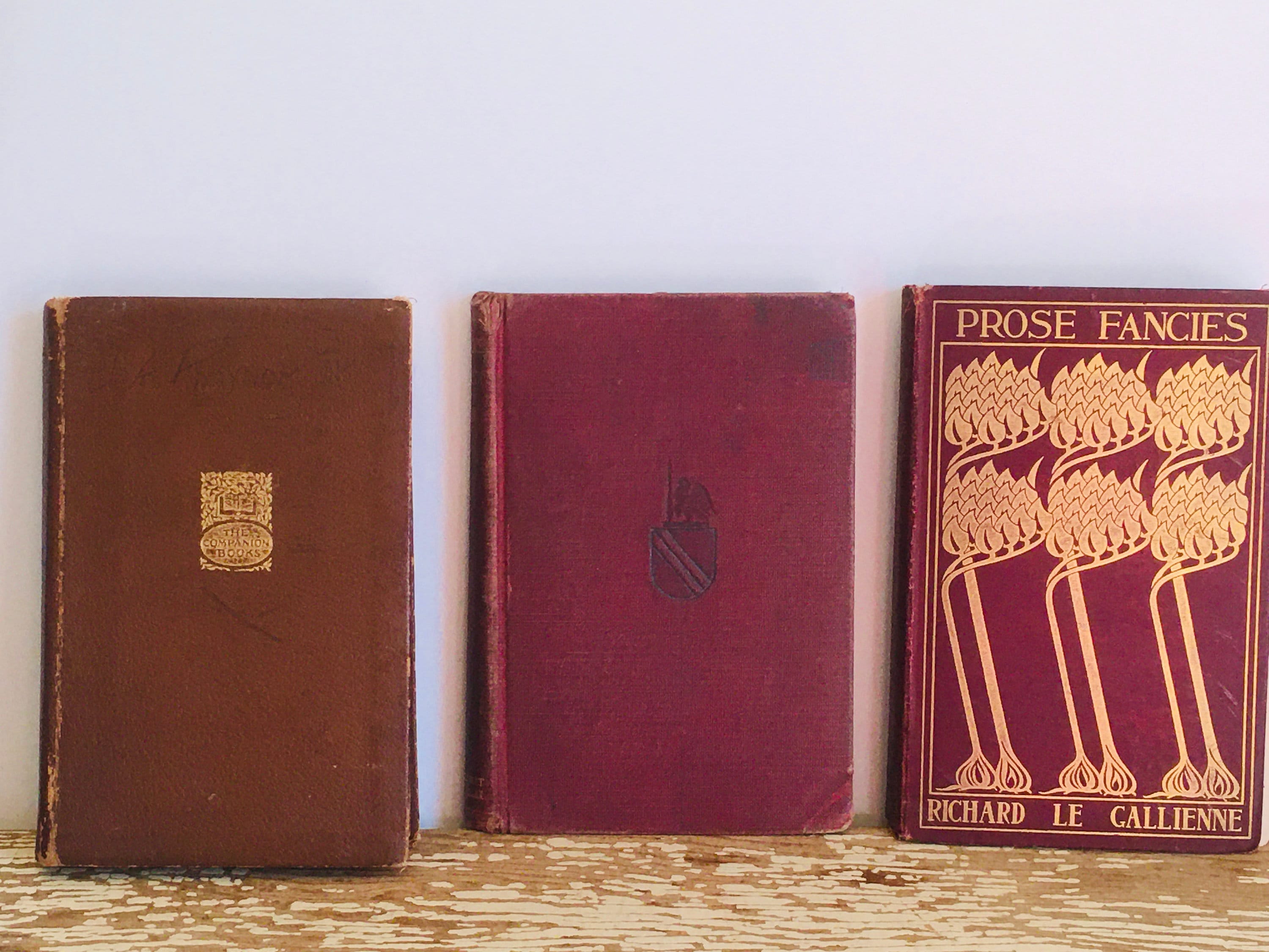 Antique Red Burgundy Booksset of 3small Red Book Setbook Etsy