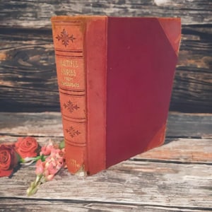 Beautiful Stories from William Shakespeare,antique leather,1907,early 1900s,distressed,red,old shakespeare books,illustrated