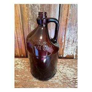 Old brown bottle jar,Clorox jug,half gallon,antique bottles,10”,amber bottle,flower vase,bathroom decor,apothecary,brown glass bottles