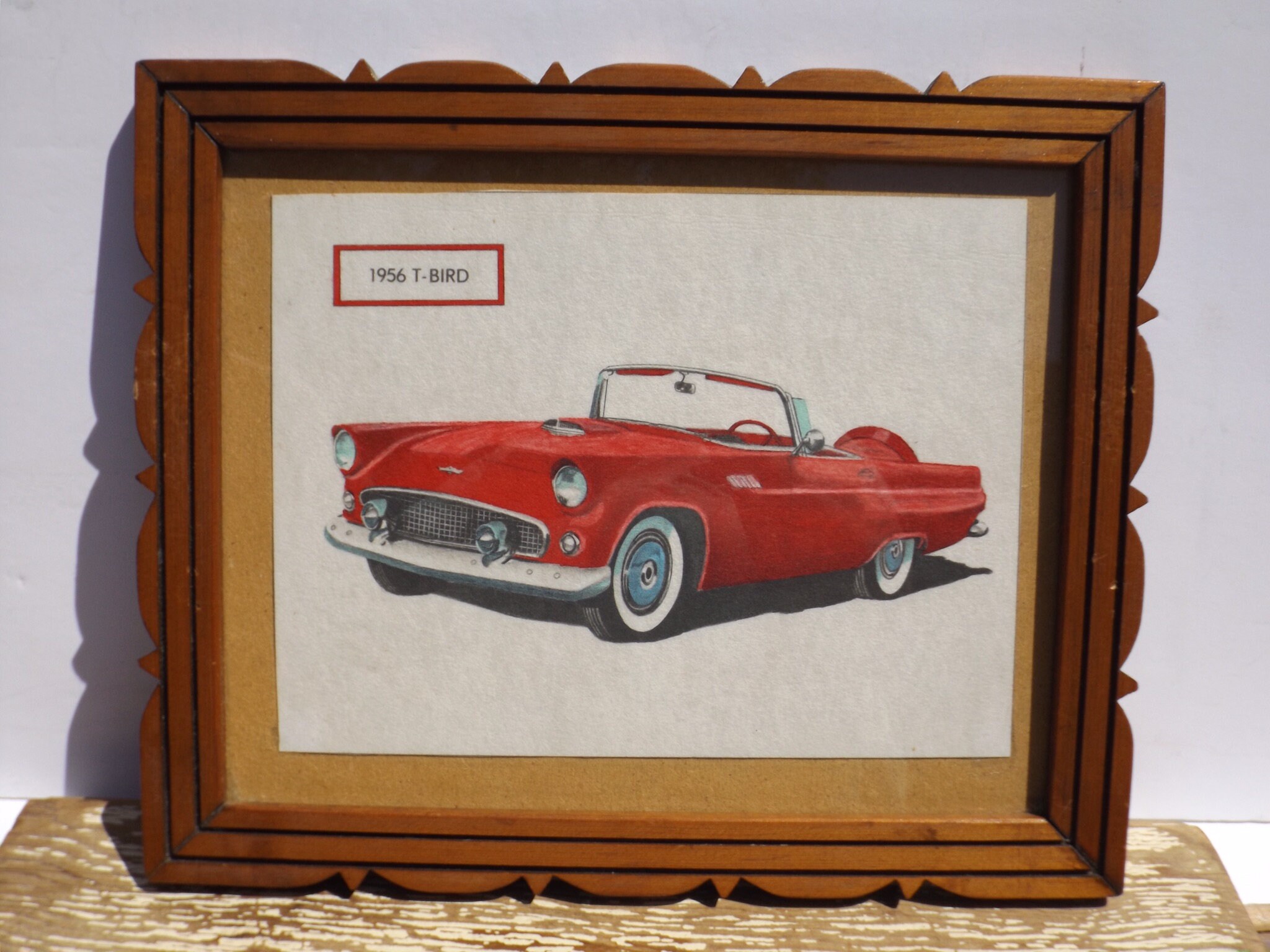 Wood framed vintage car printprice for | Etsy