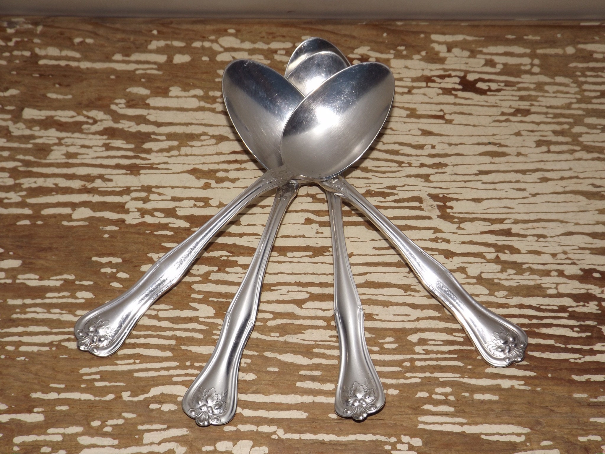 Set of 4 Williams 1880 Silverplate Teaspoons,small Spoons,sugar