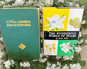 Vintage Gardening books,set of 2,Encyclopedia,World of Bulbs,color illustrated,1950s-1960s,home garden books,planting,home gardening,Nature