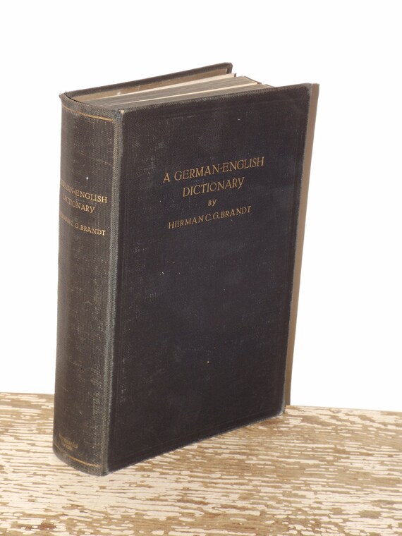 German English Dictionary1925herman Cg Brandtantique Black Bookold Book Decorgerman Books - 