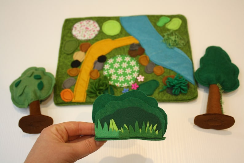 Felt forest playscape for toddler pretend play image 6