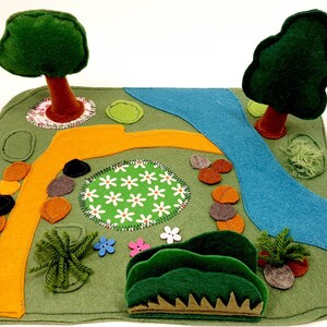 Felt forest playscape for toddler pretend play image 9