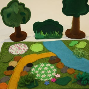 Felt forest playscape for toddler pretend play image 8