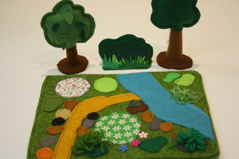 Felt forest playscape for toddler pretend play image 8