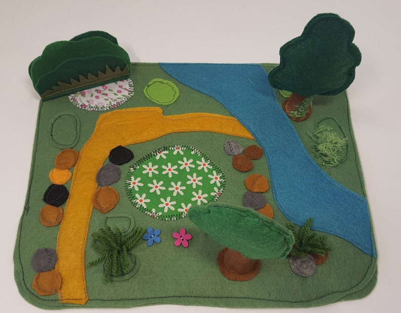 Felt forest playscape for toddler pretend play image 10