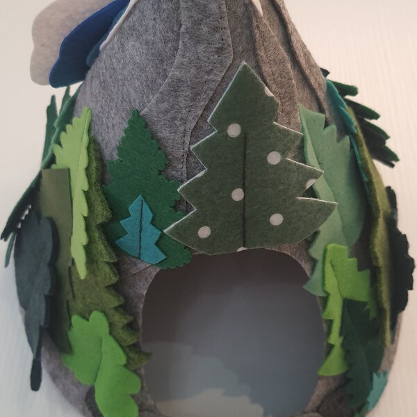 Felt mountain cave for pretend play