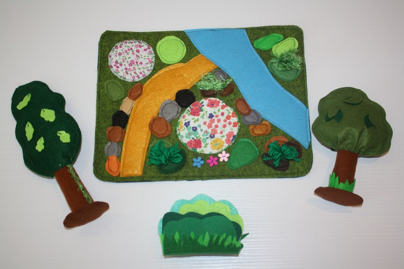 Felt forest playscape for toddler pretend play image 4