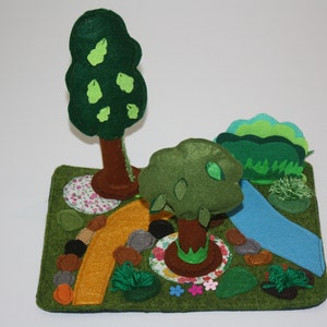 Felt forest playscape for toddler pretend play image 3