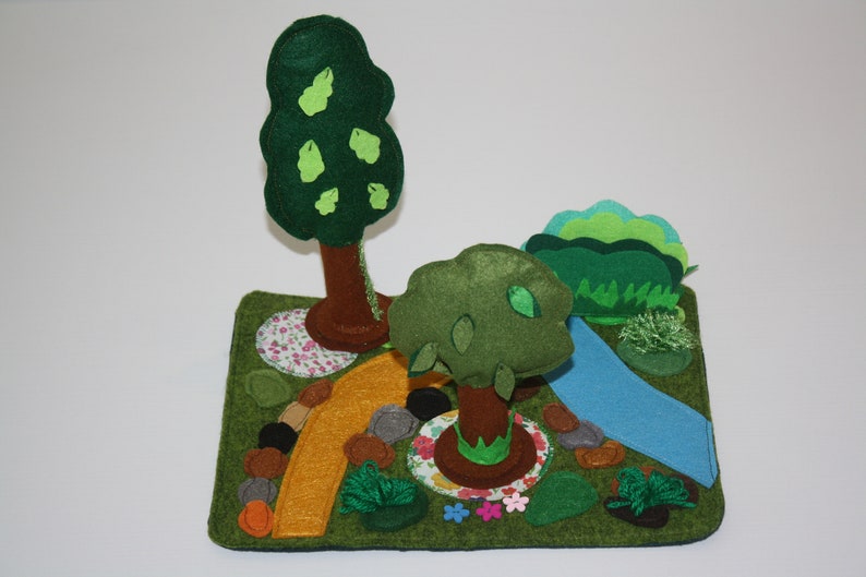 Felt forest playscape for toddler pretend play image 3