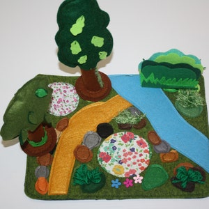 Felt forest playscape for toddler pretend play image 2